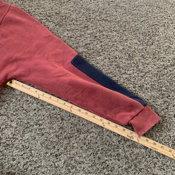 Nike Red Crewneck Sweatshirt With Green Logo & Navy Elbow Patches S - Picture 8 of 8